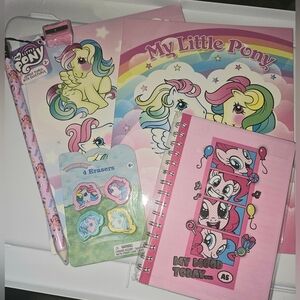 My Little Pony 8 Piece Stationery Set - Pencil School Folders Notebook Erasers